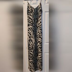 Cache Black and White Zebra Print Maxi Dress